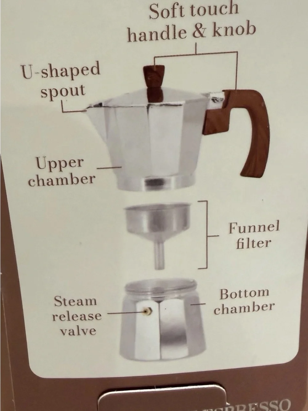 Beautiful Stovetop Pumpkin Fall Espresso Maker 9 Cup Coffee W/ Solid Wood Handle